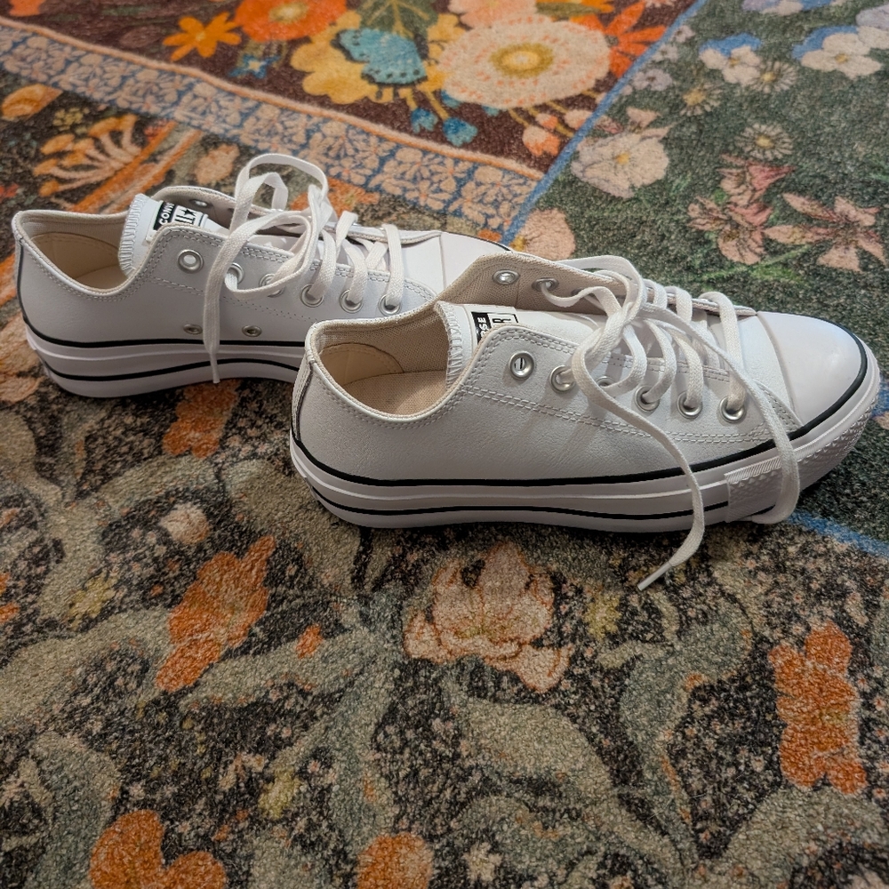 Converse White Low Top Canvas Sneakers